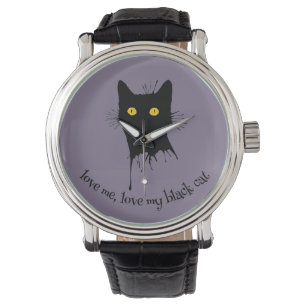 Reloj De Pulsera Le Chaton Noir Me Ama Mi Amante Negro De Gato