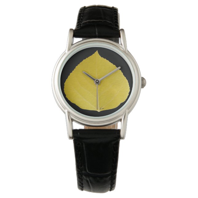 Reloj De Pulsera Leaf amarillo #5 (Anverso)