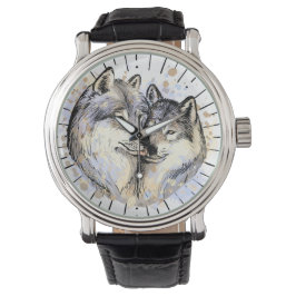 Reloj De Pulsera Lealtad y amor en la naturaleza (Wolf Love)
