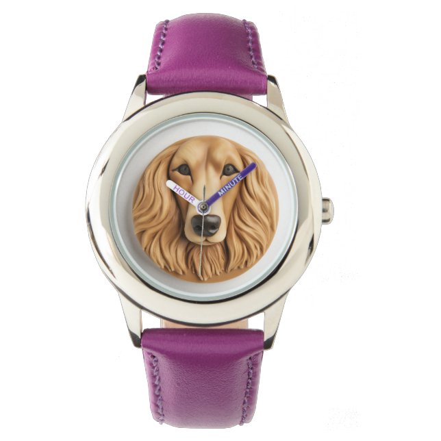 Reloj De Pulsera Lebrel Afgano Inspirado en 3D (Anverso)