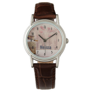 Reloj De Pulsera Leche rústica puede estilo campestre en madera