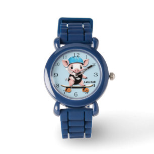 Reloj De Pulsera Lechón personalizado En Skateboard Que Permite Hac