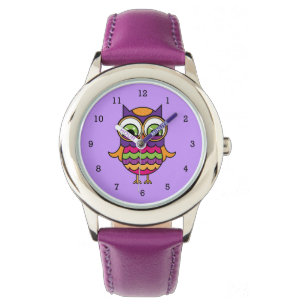 Reloj De Pulsera Lechuza colorida caprichosa