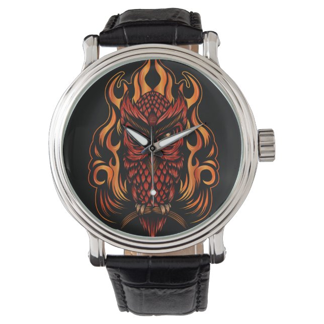 Reloj De Pulsera Lechuza de Fuego (Anverso)