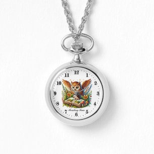 Reloj De Pulsera Lechuza de tiempo de lectura adorable
