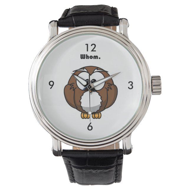 Reloj De Pulsera Lechuza Grammar cuyo gracioso escritor Personaliza (Anverso)