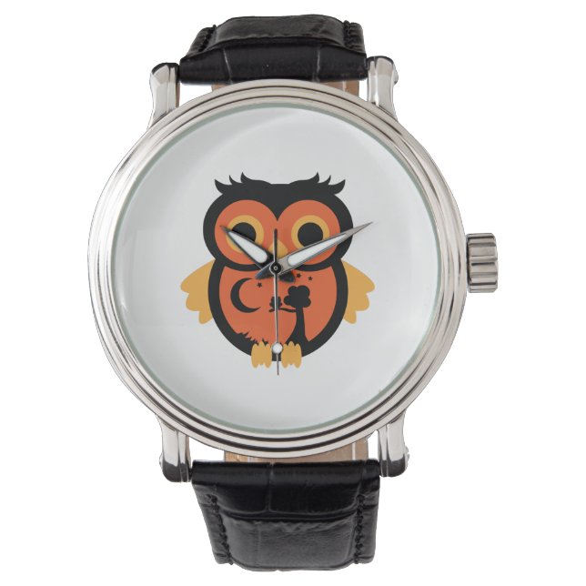 Reloj De Pulsera Lechuza Halloween (Anverso)