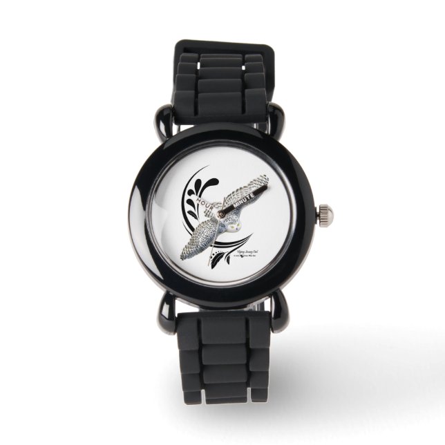 Reloj De Pulsera Lechuza Nieve Voladora (Anverso)