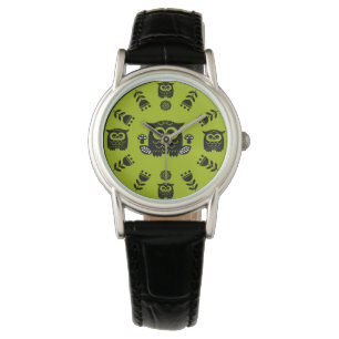 Reloj De Pulsera Lechuza nórdica de arte folclórico