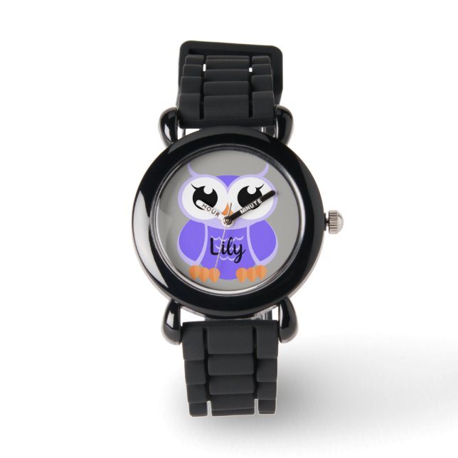 Reloj De Pulsera "Lechuza Púrpura" (Anverso)