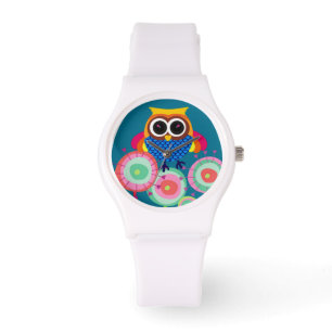 Reloj De Pulsera Lechuza Retro Colorida