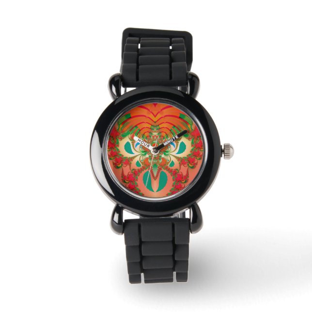 Reloj De Pulsera Lechuza Roja Resumen (Anverso)