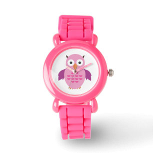 Reloj De Pulsera Lechuza rosa y púrpura