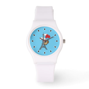 Reloj De Pulsera Lechuza volando con globos cardíacos en París