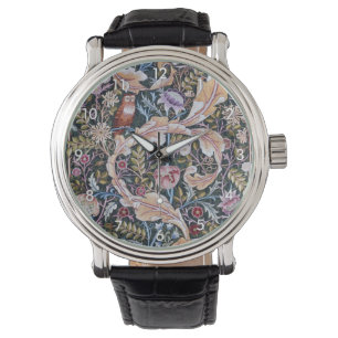 Reloj De Pulsera Lechuza y flores, William Morris