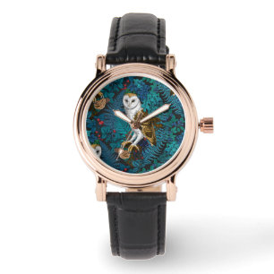 Reloj De Pulsera Lechuzas, helechos, robles y bayas 3