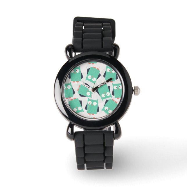 Reloj De Pulsera Lechuzas singulares verde azuladas (Anverso)