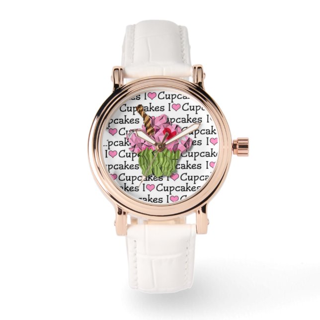 Reloj De Pulsera Lee Hiller I Love Cupcakes Designer Watch (Anverso)