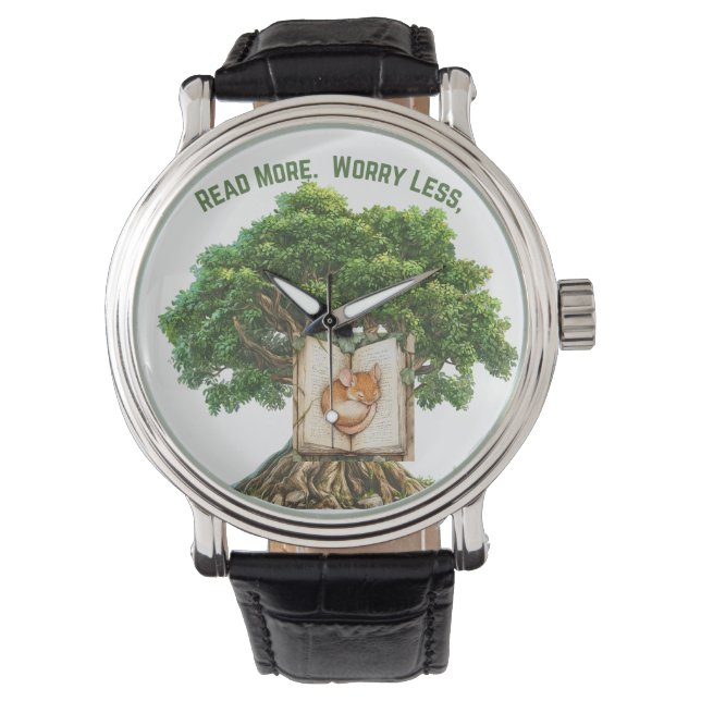 Reloj De Pulsera Lee Más Preocupa Menos Mira (Anverso)