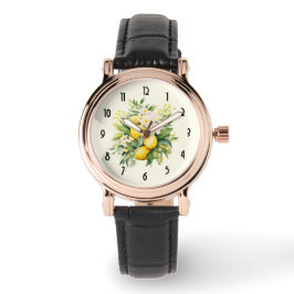 Reloj De Pulsera Lemon Bouquet with White Blossoms