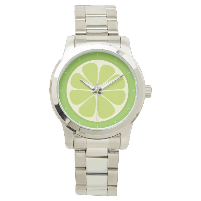 Reloj De Pulsera Lemon Lime Green Juicus Summer Citrus Fruit Slice (Anverso)