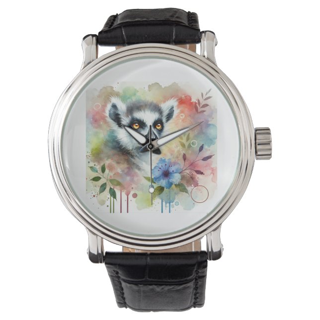 Reloj De Pulsera Lemur in Watercolor 280624AREF120 - Watercolor (Anverso)