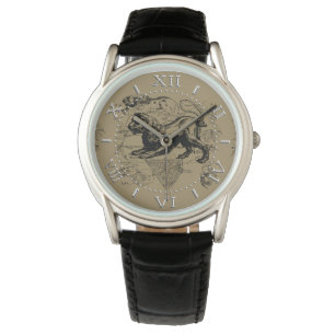 Reloj De Pulsera Leo Constellation Map Hevelius 1690 en Taupe Dial
