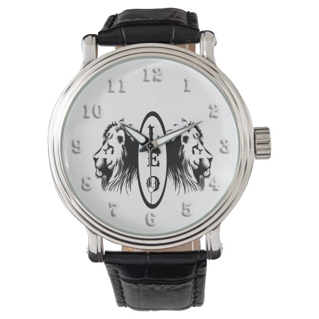 Reloj De Pulsera Leo el León Bookending Zodiac (Anverso)