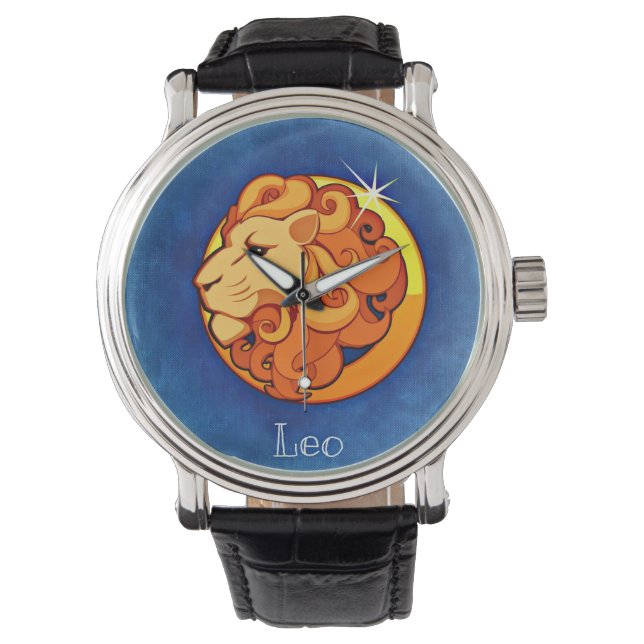 Reloj De Pulsera Leo en azul (Anverso)