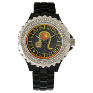 Reloj De Pulsera LEO GOLD ZODIAC BIRTHDAY JEWEL, Amarillo, Negro