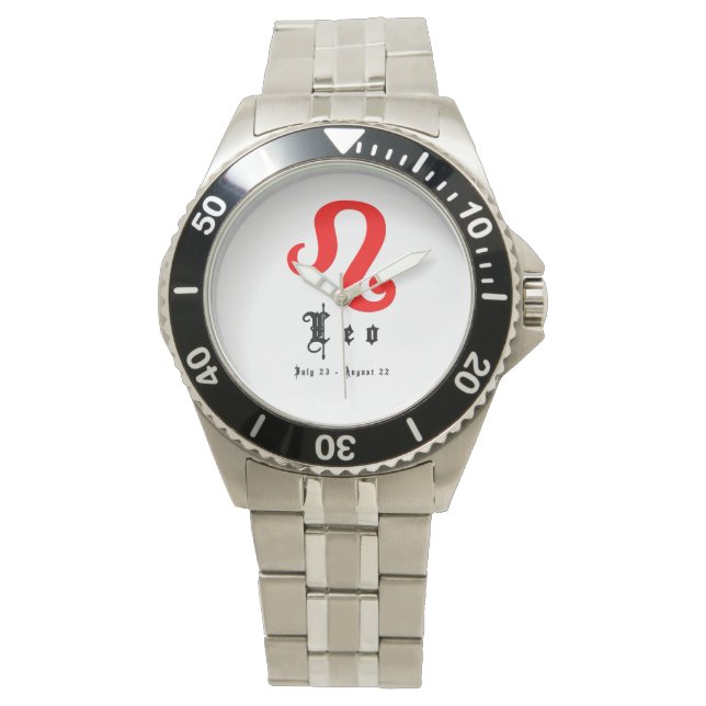 Reloj De Pulsera Leo Rótulo Astrología Zodiac (Anverso)