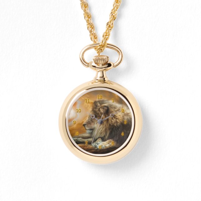 RELOJ DE PULSERA LEÓN AFRICANO ESPERANDO LA CAZA (Anverso)