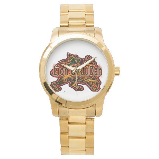 Reloj De Pulsera León de Judea Pulsera de Oro sobredimensionada (Anverso)