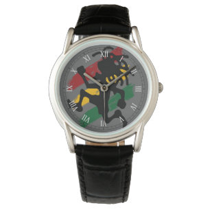 Reloj De Pulsera león de la bandera de la pintada del reggae del