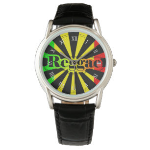 Reloj De Pulsera león de la bandera del graffiti de cori rasta