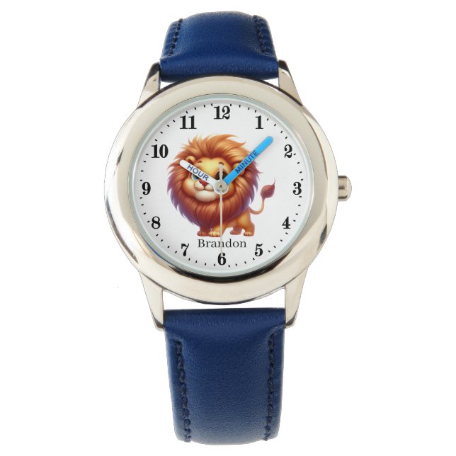 Reloj De Pulsera León de los chicos de la Cuta añada nombre (Anverso)