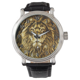 Reloj De Pulsera León de oro majestuoso