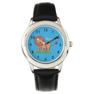 Reloj De Pulsera León feliz con ilustracion personalizado de maripo
