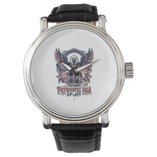 Reloj De Pulsera León Patriótico Águila Guardián Animal Híbrido Pat