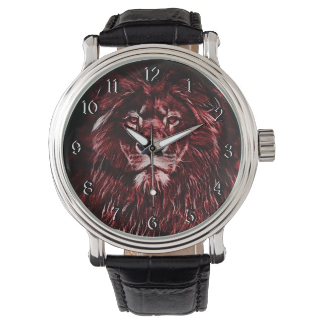 Reloj De Pulsera León rojo majestuoso (Anverso)