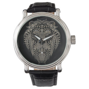 Reloj De Pulsera León Tribal Metálico Genial Cabeza Negro