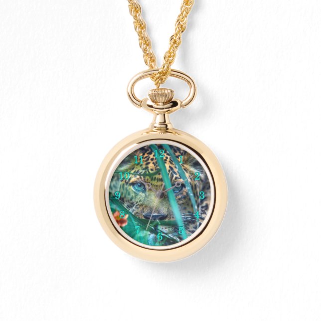 RELOJ DE PULSERA LEOPARD GREEN EYES GAZER (Anverso)