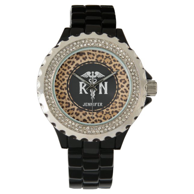 Reloj De Pulsera Leopard Print Silicone Nurse Watch (Anverso)