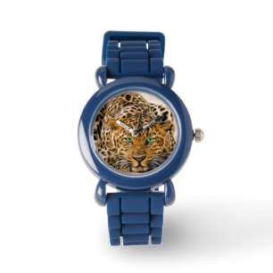 Reloj De Pulsera Leopardo de ojos verde