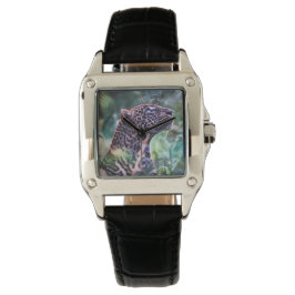 Reloj De Pulsera Leopardo En Una Selva Sunlit