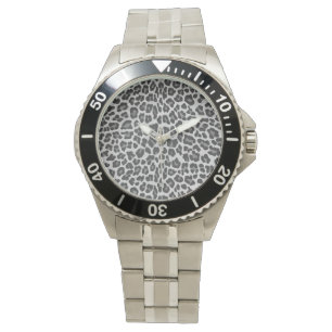 Reloj De Pulsera Leopardo gris y gris claro
