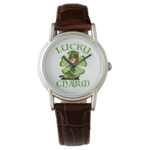 Reloj De Pulsera Leprechaun Chica Lucky Charm Wrim Watch