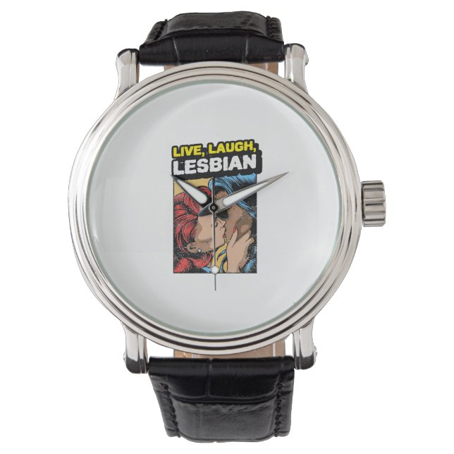 Reloj De Pulsera Lesbiana de la risa en vivo (Anverso)