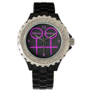Reloj De Pulsera Lesbianas Amantes del Personalizable Diamante de i