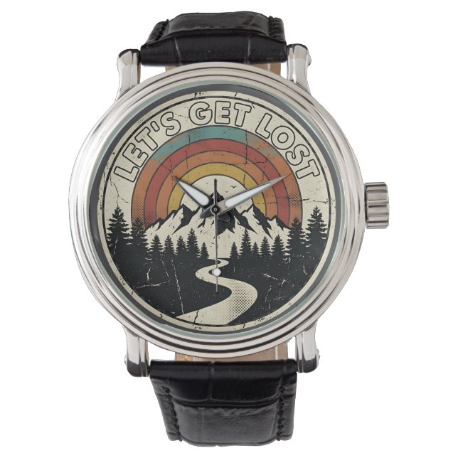 Reloj De Pulsera Let’s Get Lost Retro Mountain Adventure Outdoor (Anverso)